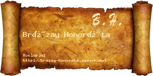 Brázay Honoráta névjegykártya